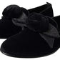 Dolce & Gabbana Black Velvet Flats Bow Young Queen Shoes