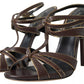 Dolce & Gabbana Brown Ankle Strap Stiletto Heels Sandals Shoes