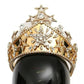Dolce & Gabbana Gold Crystal Star STRASS Crown Logo Tiara Diadem