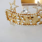 Dolce & Gabbana Gold Crystal Star STRASS Crown Logo Tiara Diadem