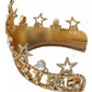 Dolce & Gabbana Gold Crystal Star STRASS Crown Logo Tiara Diadem