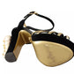 Dolce & Gabbana Black Gold Bianca Faux Pearl Sandals