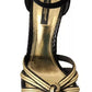 Dolce & Gabbana Black Gold Bianca Faux Pearl Sandals