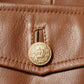 Dolce & Gabbana Brown Calfskin Leather Button Down Jacket