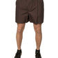 Dolce & Gabbana Brown Cotton Blend Men Mid Waist Shorts