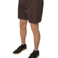 Dolce & Gabbana Brown Cotton Blend Men Mid Waist Shorts