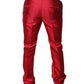 Dolce & Gabbana Red Silk Slim Fit Mid Waist Dress Formal Pants