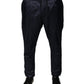 Dolce & Gabbana Dark Blue Cotton Skinny Sweatpants Pants