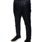 Dolce & Gabbana Dark Blue Cotton Skinny Sweatpants Pants