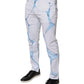 Dolce & Gabbana White Blue Cotton Stretch Skinny Denim Jeans
