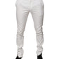 Dolce & Gabbana White Cotton Tapered Formal Dress Pants