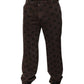 Dolce & Gabbana Brown Logo Cotton Straight Denim Jeans