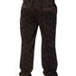 Dolce & Gabbana Brown Logo Cotton Straight Denim Jeans