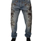 Dolce & Gabbana Light Blue Embroidered Skinny Denim Jeans