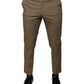 Dolce & Gabbana Brown Logo Men Casual Tapered Pants