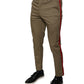 Dolce & Gabbana Brown Logo Men Casual Tapered Pants