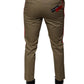 Dolce & Gabbana Brown Logo Men Casual Tapered Pants