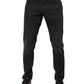 Dolce & Gabbana Black Cotton Logo Plaque Regular Denim Jeans