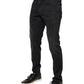 Dolce & Gabbana Black Cotton Logo Plaque Regular Denim Jeans