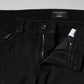 Dolce & Gabbana Black Cotton Tattered Skinny Denim Logo Jeans