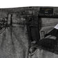 Dolce & Gabbana Gray Logo Plaque Cotton Slim Fit Denim Jeans