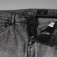 Dolce & Gabbana Gray Logo Plaque Cotton Slim Fit Denim Jeans