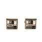 Dolce & Gabbana Silver Plated Brass Pin Crystal Cufflinks