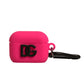 Dolce & Gabbana Pink Silicone Rubber Logo Embossed Airpods Case