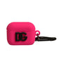 Dolce & Gabbana Pink Silicone Rubber Logo Embossed Airpods Case