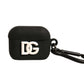 Dolce & Gabbana Black Silicone Rubber Logo Embossed Airpods Case