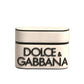 Dolce & Gabbana White PVC Embossed Logo Plaque Holder Airpods Case
