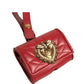 Dolce & Gabbana Black Leather Devotion Heart Strap Airpod Case
