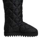 Dolce & Gabbana Black Polyester Padded Mid Calf Boots Winter Shoes