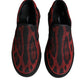 Dolce & Gabbana Red Black Leopard Cotton Men Low Top Sneakers Shoes