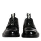Dolce & Gabbana Black Patent Leather Derby Lace Up Formal Dress Shoes