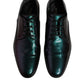 Dolce & Gabbana Multicolor Peacock Patent Leather Derby Men Dress Shoes