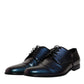 Dolce & Gabbana Multicolor Peacock Patent Leather Derby Men Dress Shoes