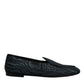 Dolce & Gabbana Blue Black Flats Men Loafers Dress Shoes