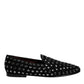Dolce & Gabbana Black Crystal Embellished Loafers Dress Shoes