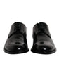 Dolce & Gabbana Black Calfskin Leather Derby Lace Up Formal Dress Shoes