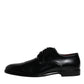 Dolce & Gabbana Black Calfskin Leather Derby Lace Up Formal Dress Shoes