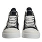 Dolce & Gabbana White Black Cotton High Top Sneakers Shoes