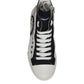 Dolce & Gabbana White Black Cotton High Top Sneakers Shoes