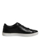 Dolce & Gabbana Black London Nappa Leather Men Sneakers Shoes