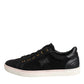 Dolce & Gabbana Black Logo Suede Leather Men Sneakers Shoes