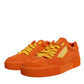 Dolce & Gabbana Orange Miami Leather Low Top Sneakers Shoes