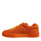 Dolce & Gabbana Orange Miami Leather Low Top Sneakers Shoes
