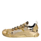 Dolce & Gabbana Gold Stretch Lace Up NS1 Sneakers Shoes