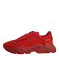 Dolce & Gabbana Red Leather Daymaster Low Top Sneakers Shoes