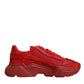 Dolce & Gabbana Red Leather Daymaster Low Top Sneakers Shoes